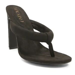 Faux Suede Thong-Toe Heels